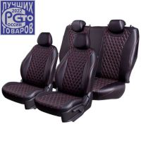 Чехлы Премиум Экокожа Байрон Ромб на Nissan Sentra 7 (B17) 2012-2017 г.в.