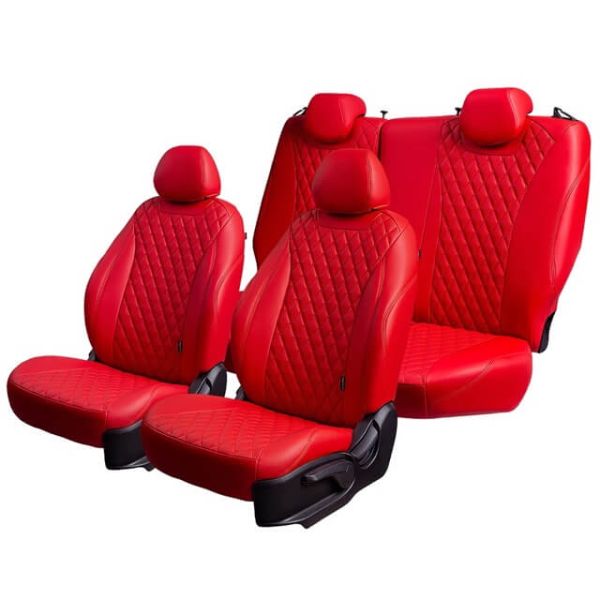 Чехлы Премиум Экокожа Байрон Ромб на Nissan Sentra 7 (B17) 2012-2017 г.в.