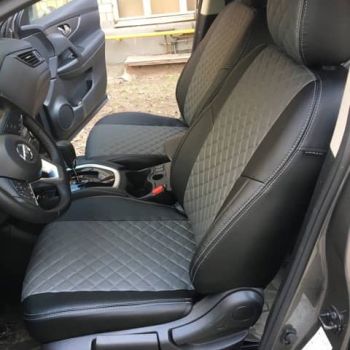 Авточехлы Автопилот Чёрный Темно серый Ромб